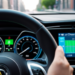 **Prompt 1:** A close-up inside a modern hybrid car, focusing on the dashboard's energy flow display. The screen shows dynamic green and blue indicators representing battery charging/discharging and seamless transitions between electric and gasoline engines. The driver's hands are gently on the steering wheel, conveying a sense of smooth, controlled "dance" with the vehicle. The background, seen through the windshield, is a subtly blurred, modern city road, emphasizing efficient urban driving. The scene should exude a calm, intelligent, and technologically advanced atmosphere, highlighting the driver's connection to the car's efficiency.