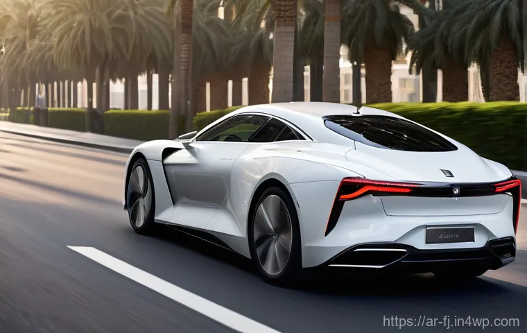 하이브리드 차량의 주요 기능 소개 - **Prompt:** "A serene and economically savvy Arab family moment at a modern gas station in a vibrant...