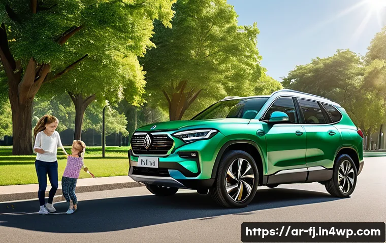 하이브리드 차량의 다양한 브랜드 소개 - **Prompt 1: The Sustainable Family Journey**
"A cheerful and diverse family, consisting of two a...