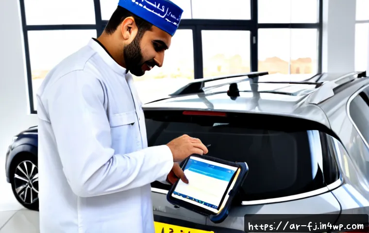 Home 13 하이브리드 차량의 차별화된 서비스 - Photorealistic hybrid vehicle service experience at a modern Gulf-region automotive center, a clean ...